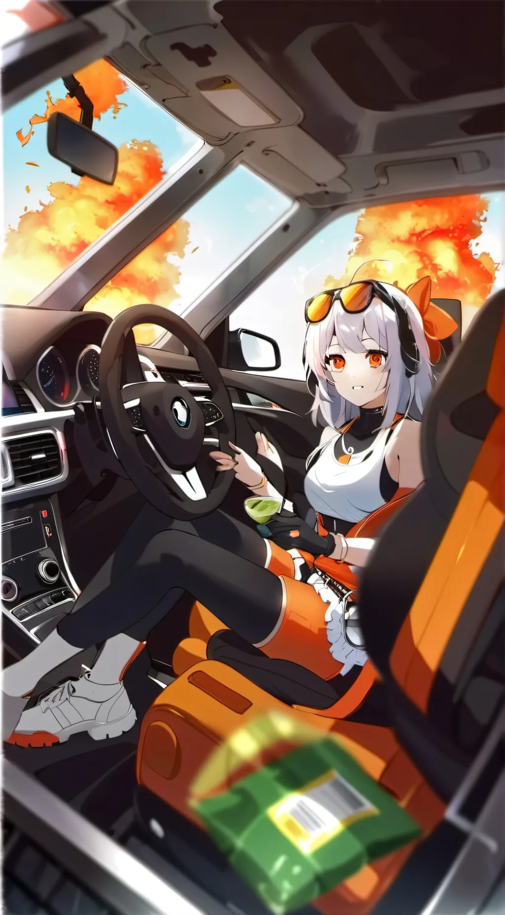 ai character: Exciting drive!!! background
