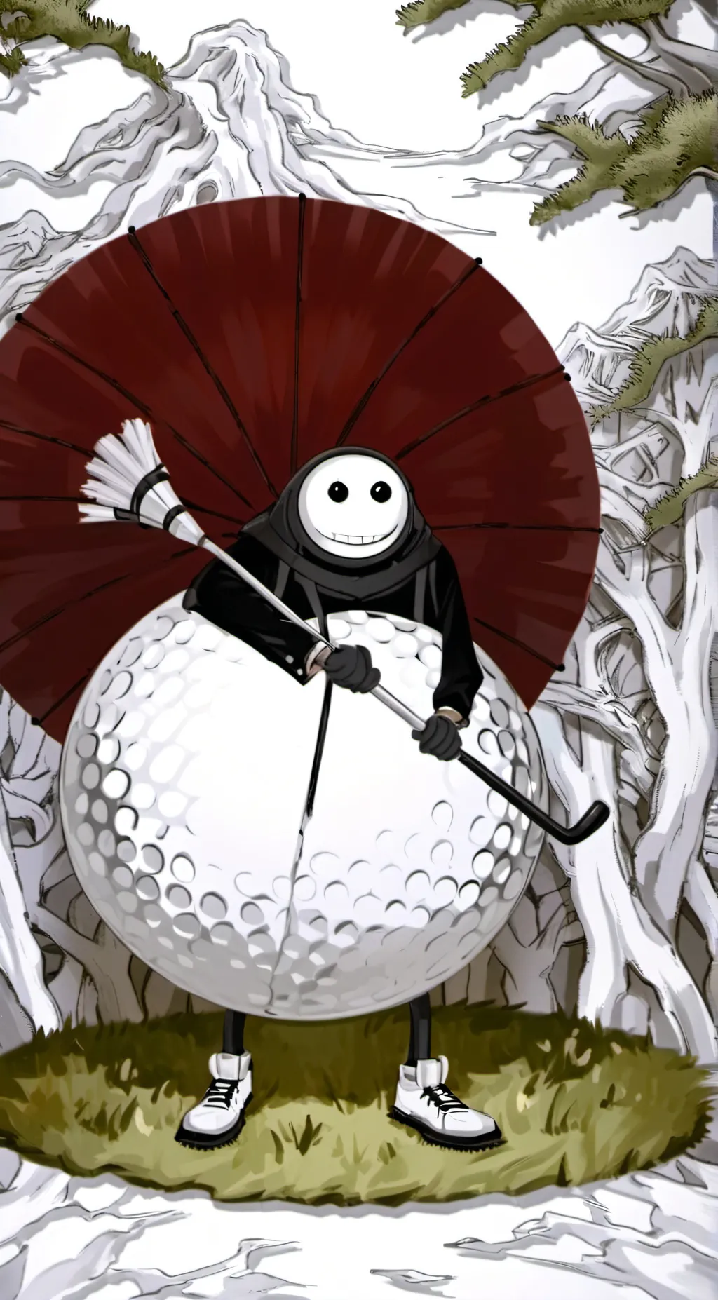 ai character: Golf ball background