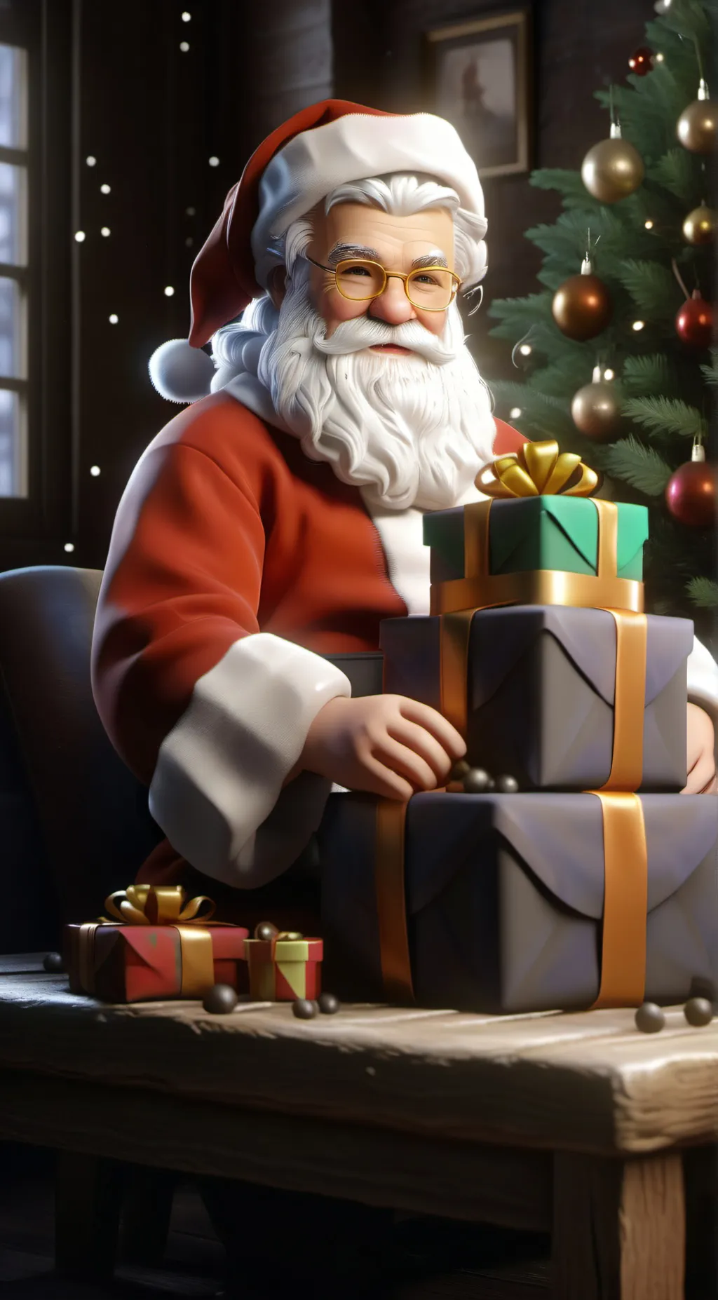 ai character: Santa claus background