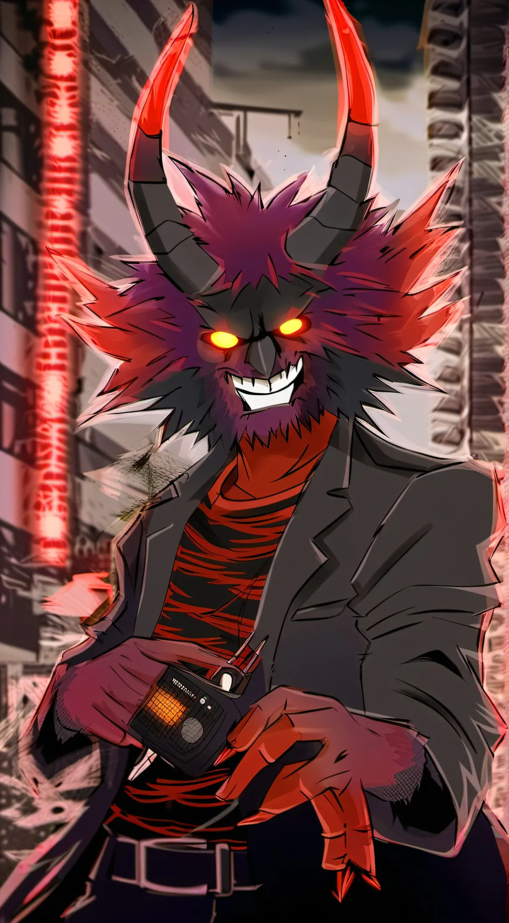ai character: radio demon background