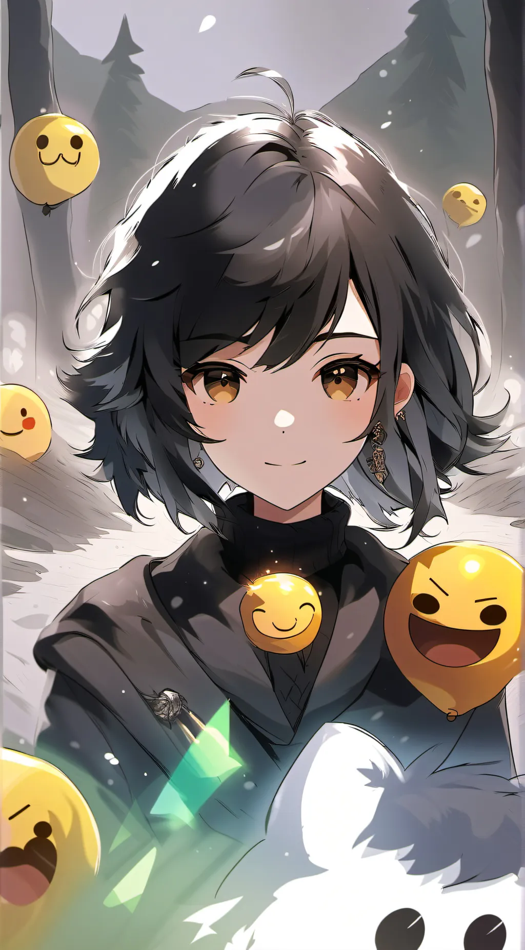 ai character: Only use Emojis background