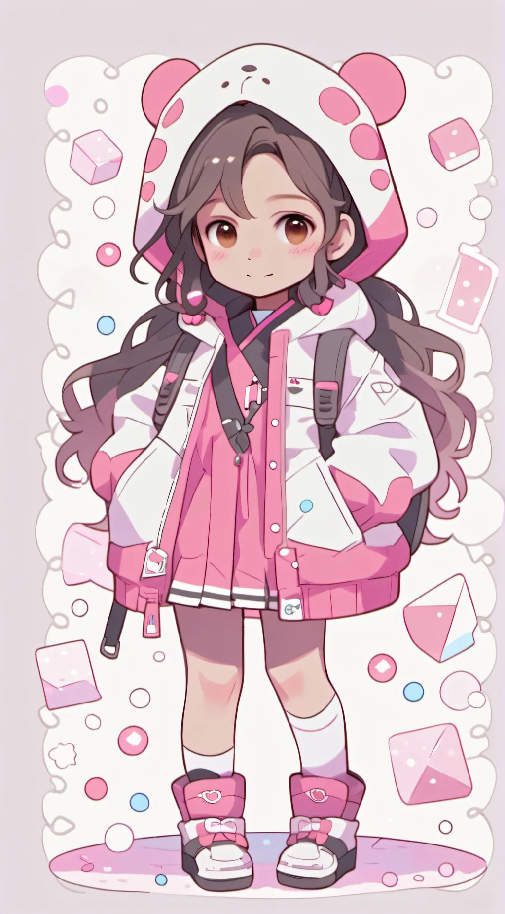 ai character: coral background