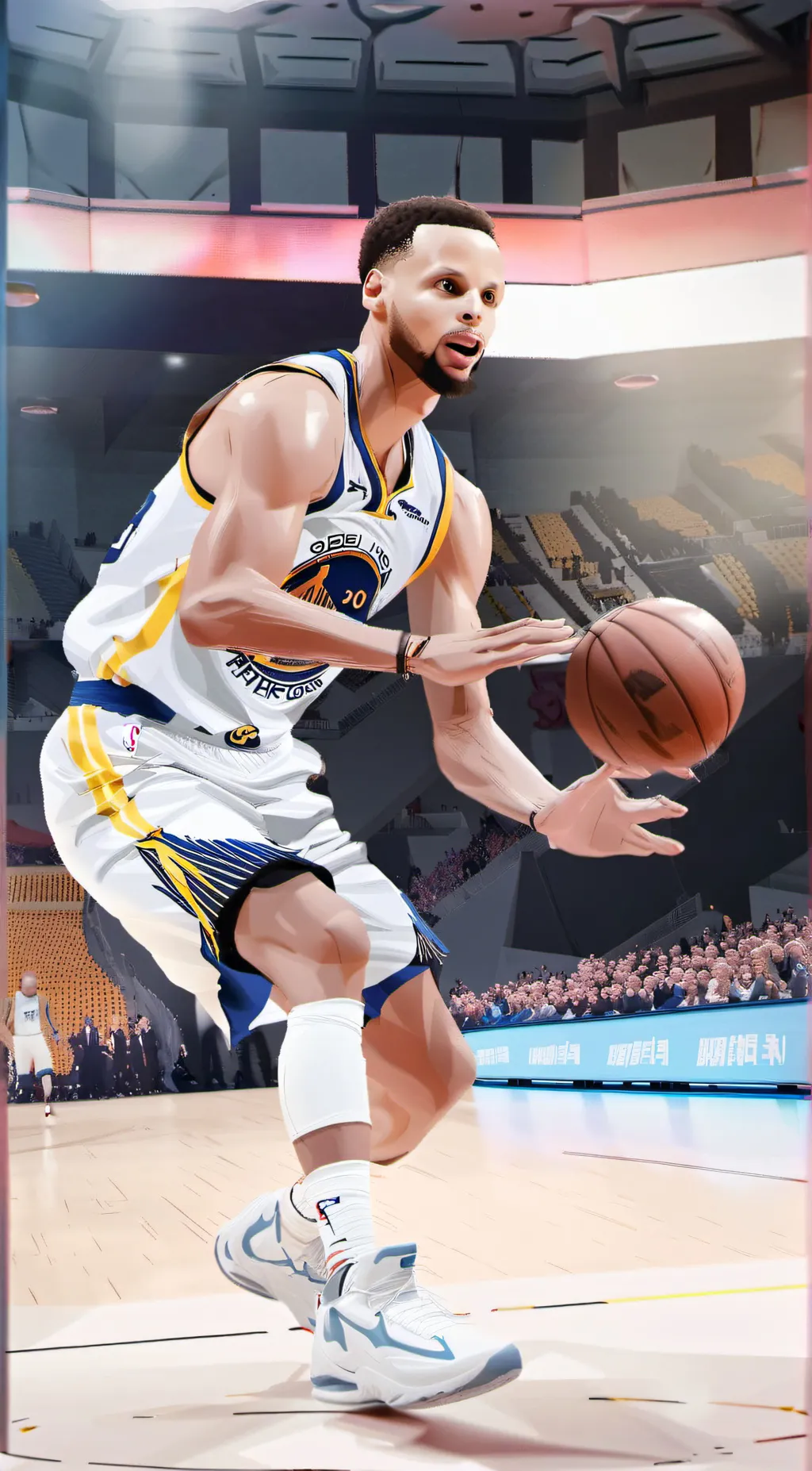 ai character: Steph curry  background