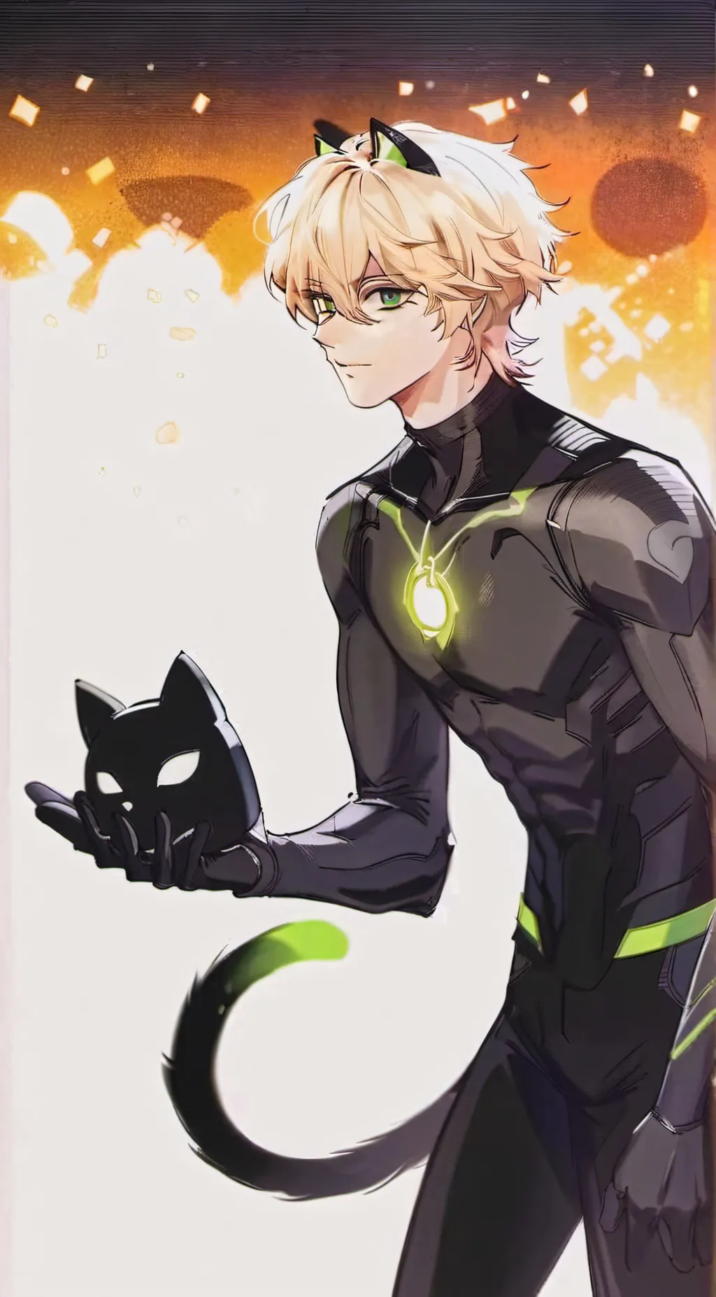 ai character: cat noir  background