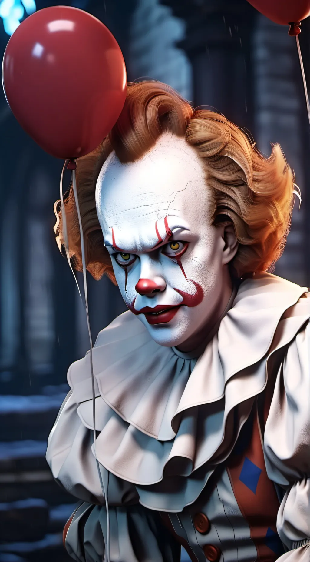 ai character: Pennywise  background