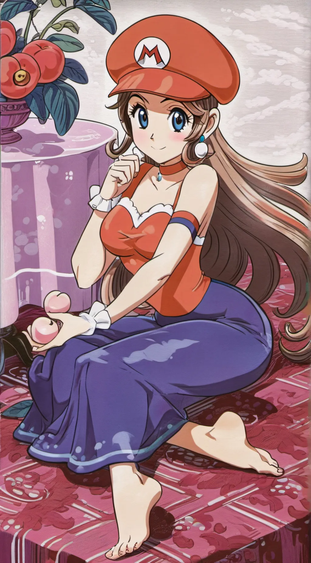 ai character: princes peach background