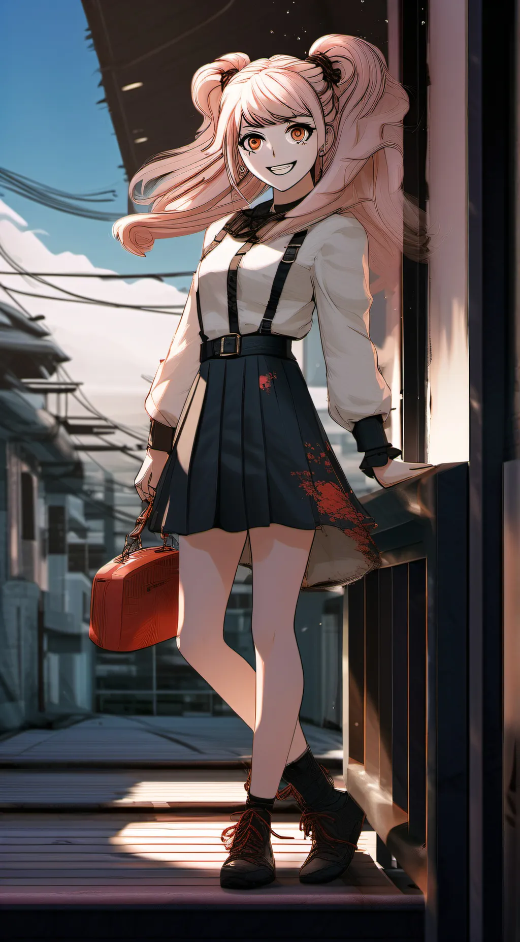 ai character: Junko Enoshima  background