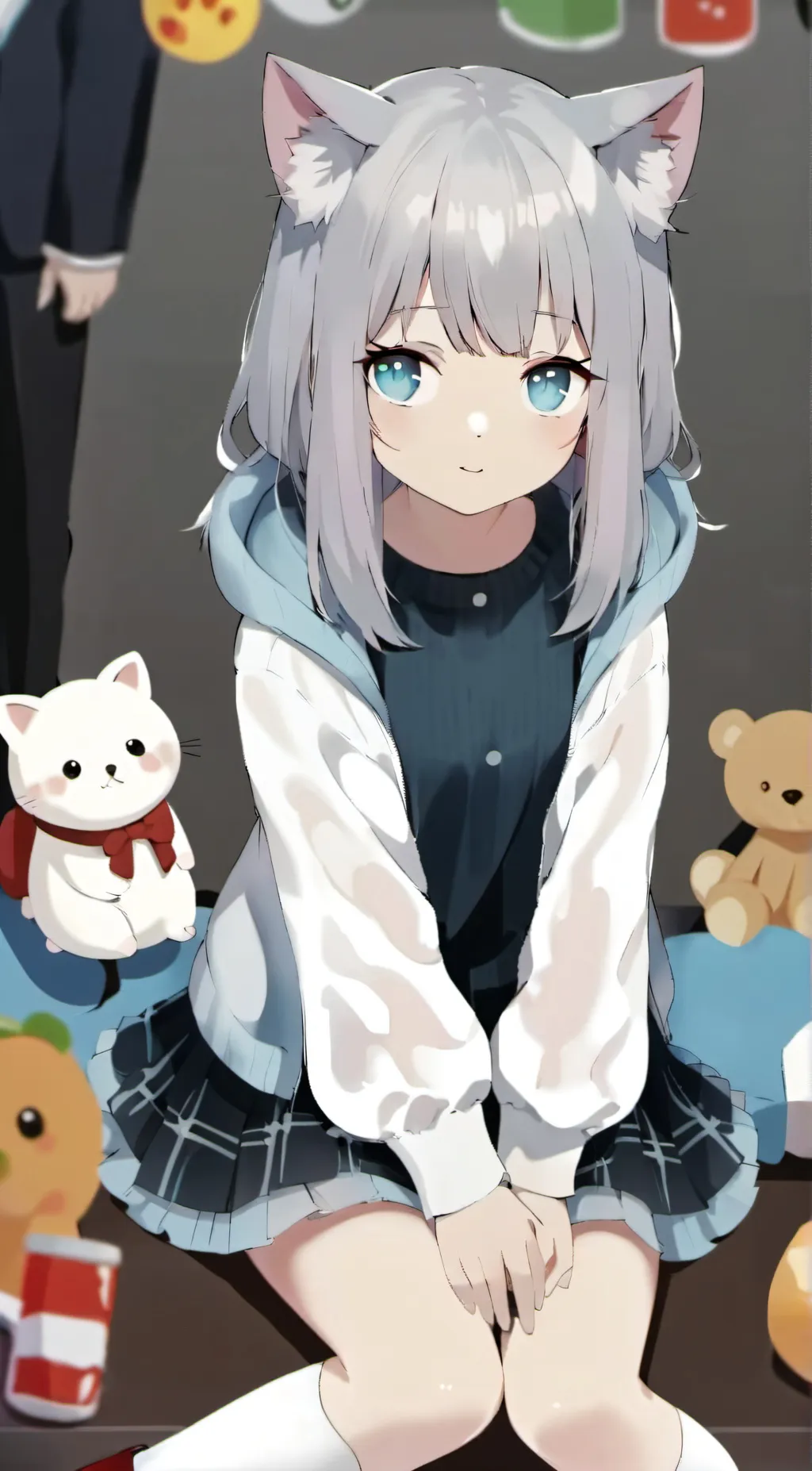 ai character: cat nerd  background