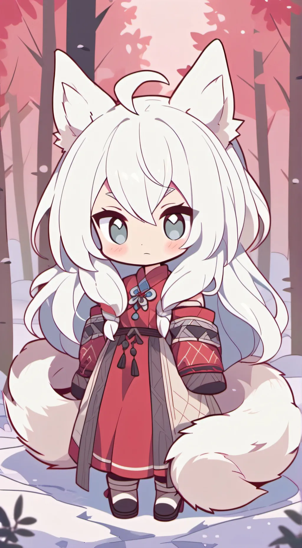 ai character: snowy background