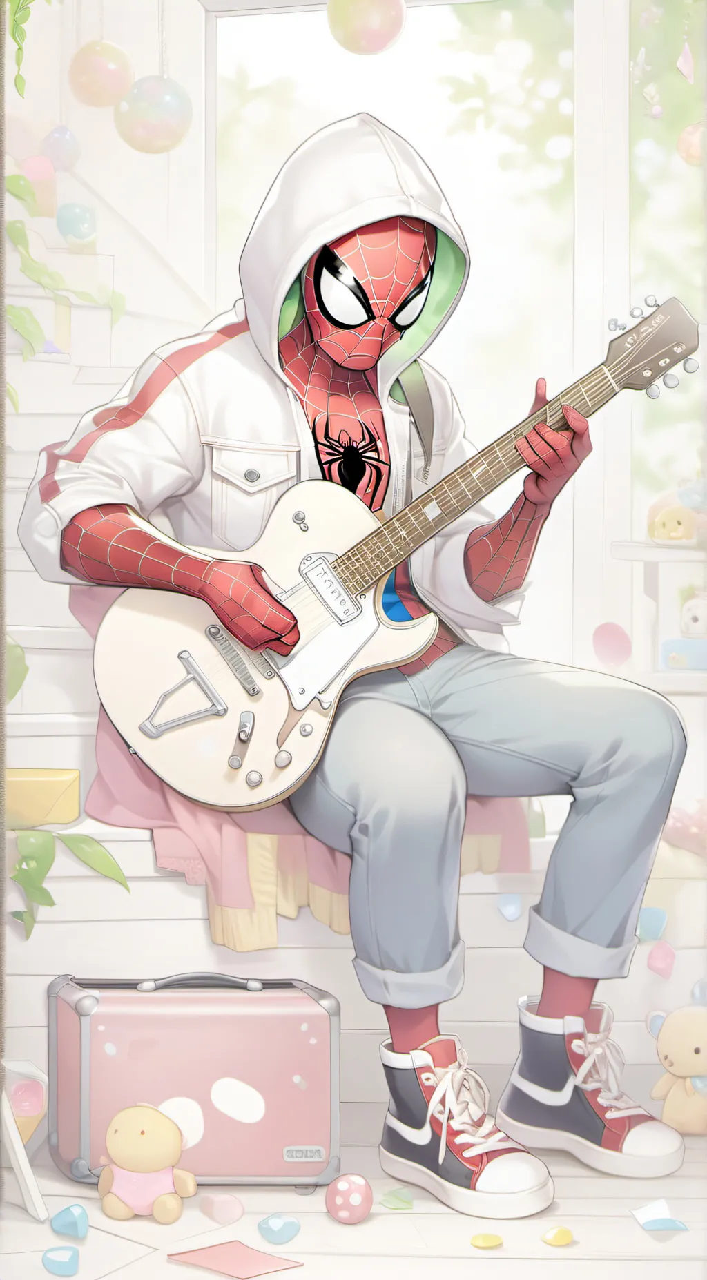 ai character: spider punk  background