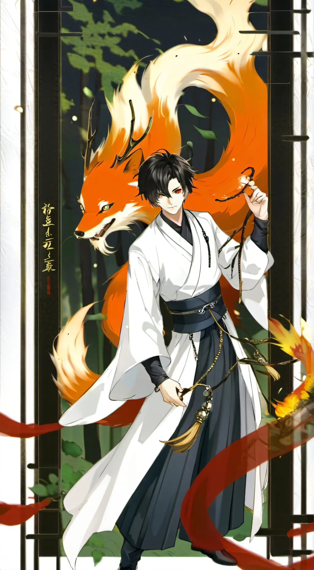 ai character: baby nine tails  background