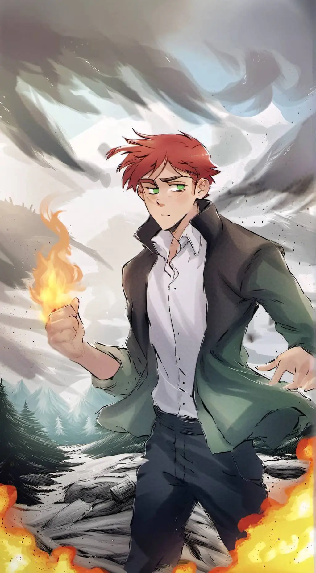 ai character: Frank and sliver  background