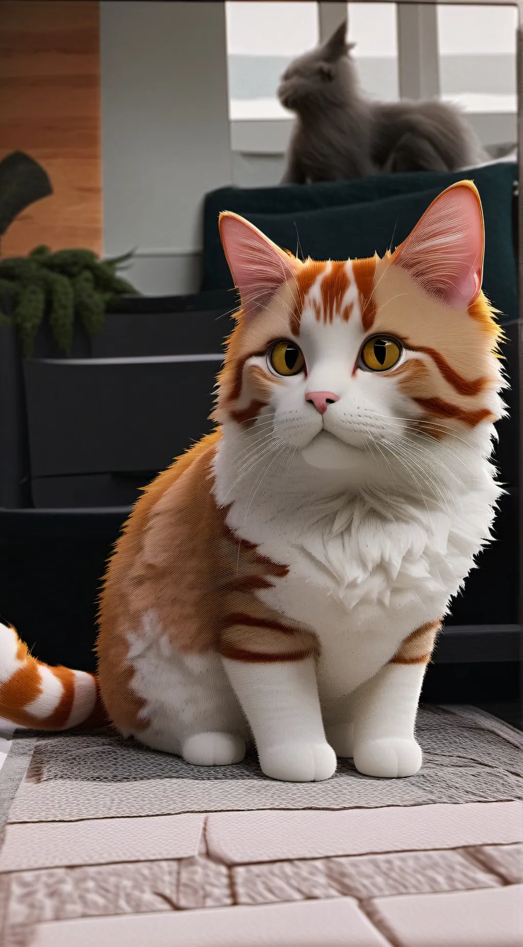ai character: Domi the cat rip background