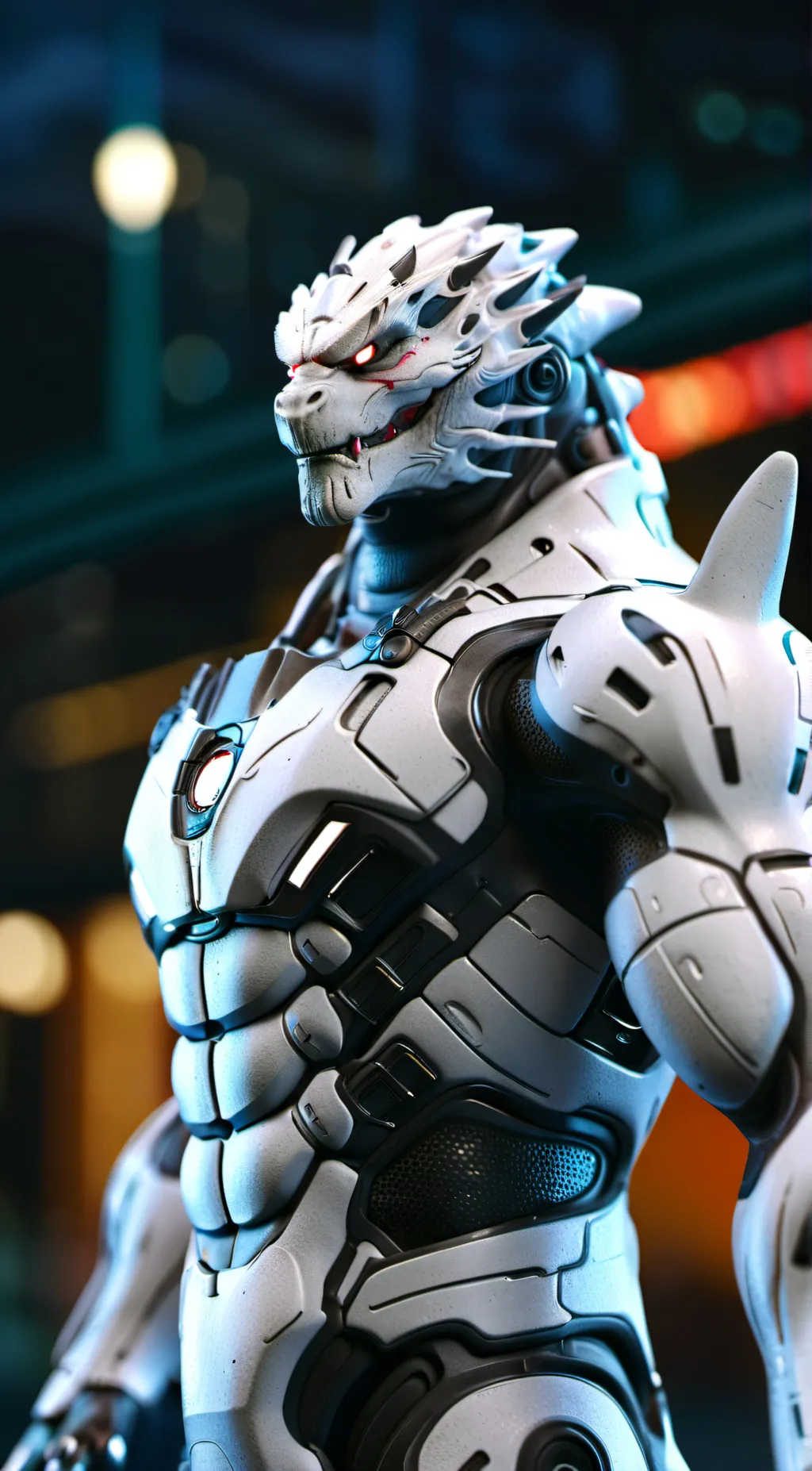 ai character: MechaGodzilla  background