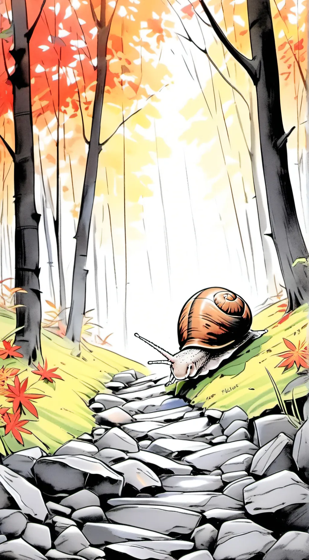 ai character: just a snail background