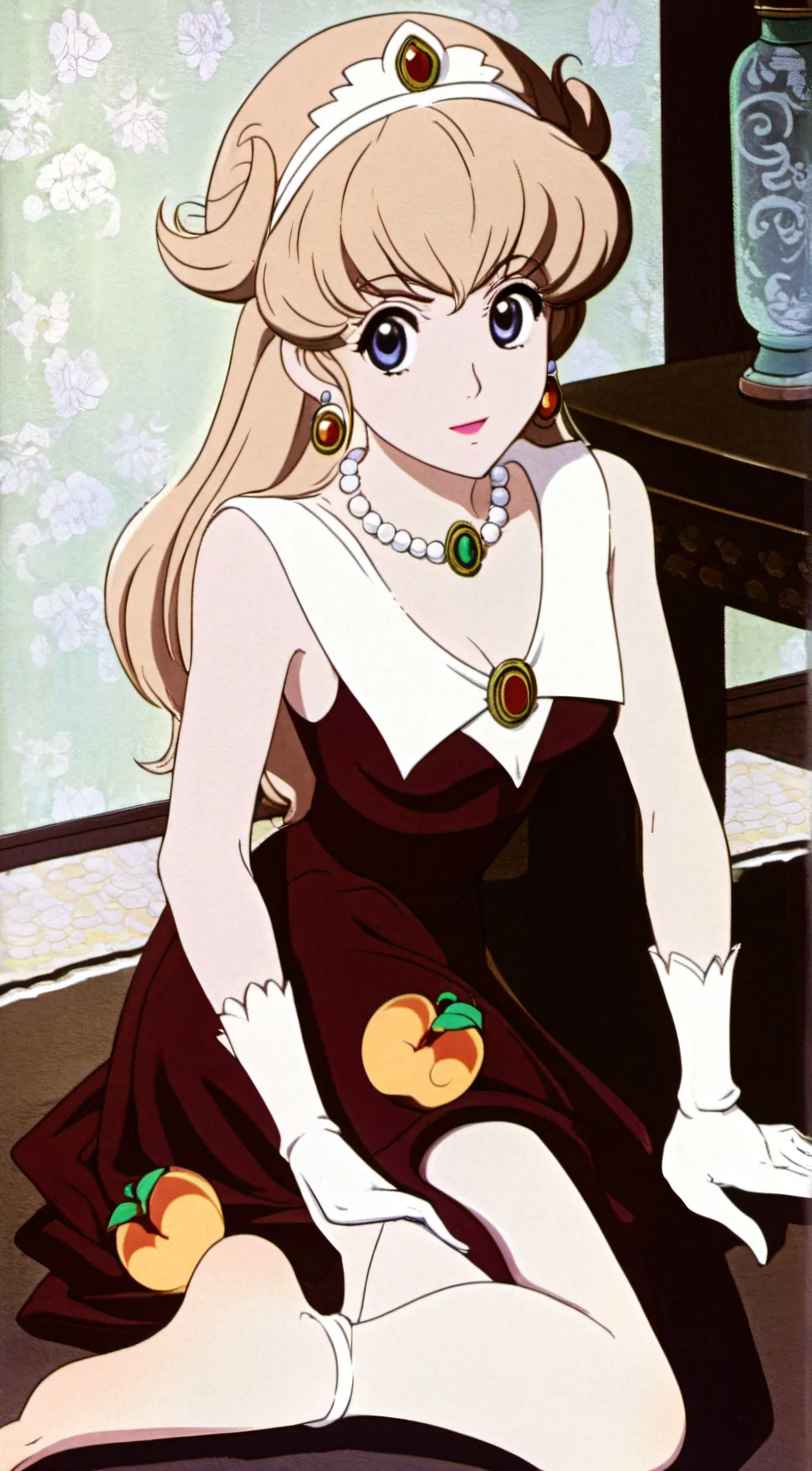 ai character: peach background