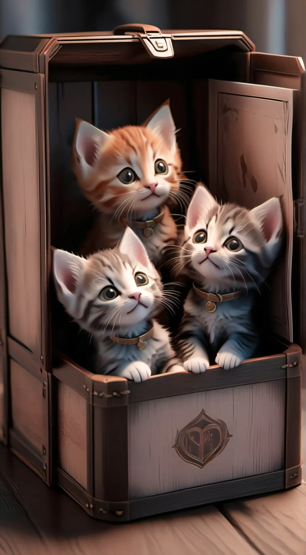 ai character: Mama cat and kitte background