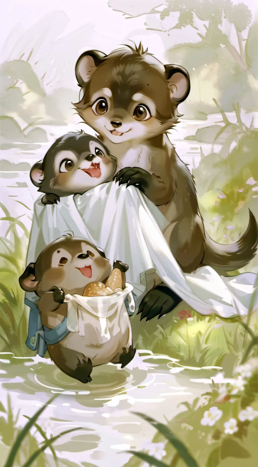 ai character: Your otter family  background