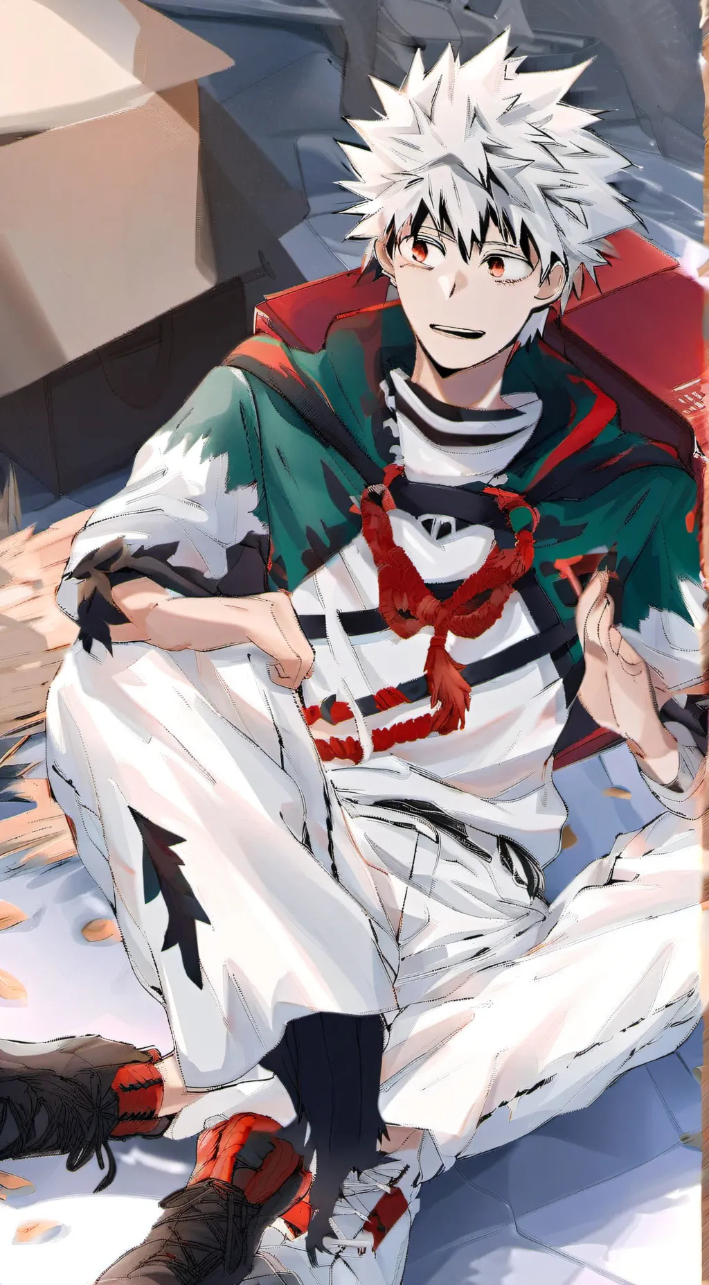 ai character: deku and bakugo background
