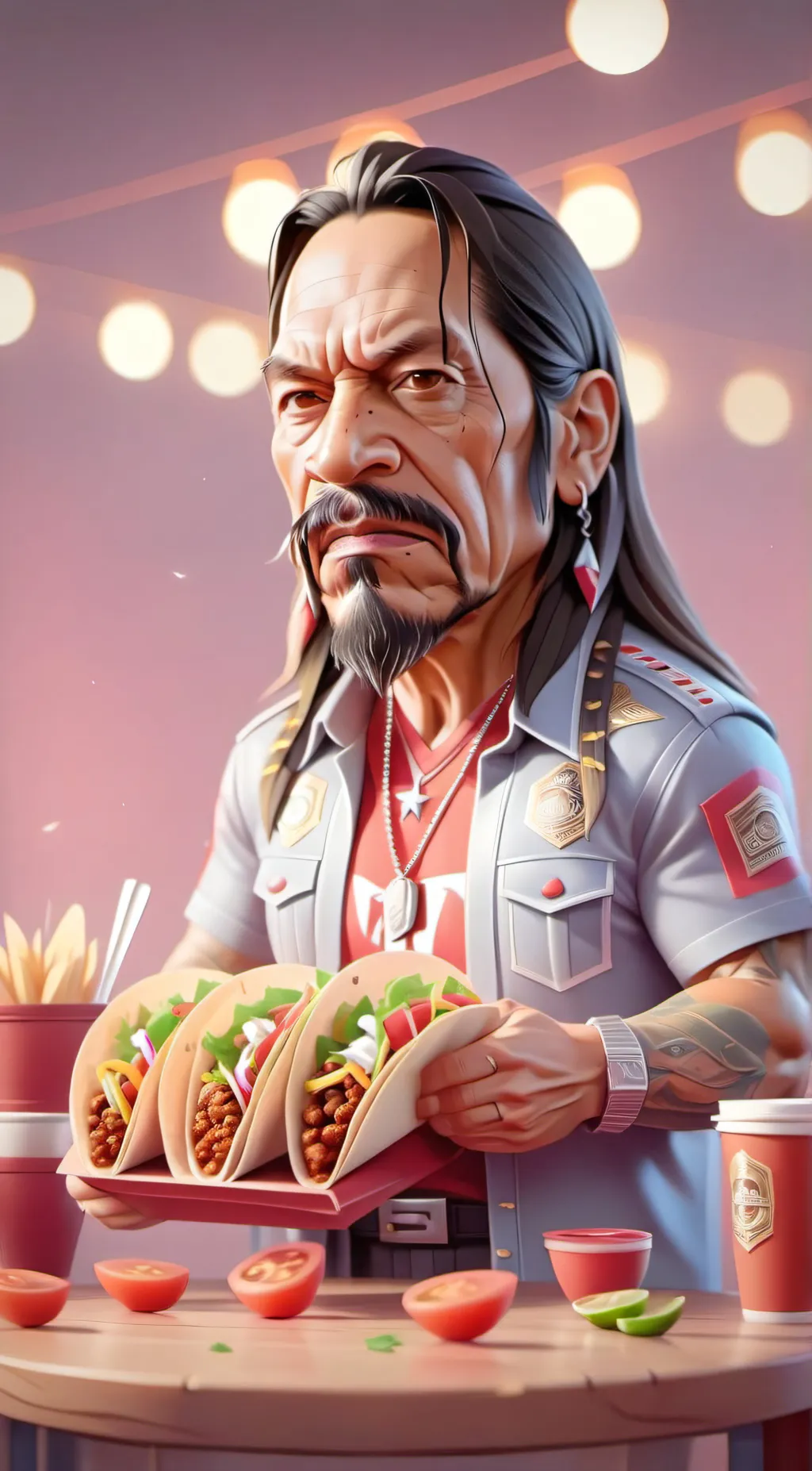 ai character: Machete background
