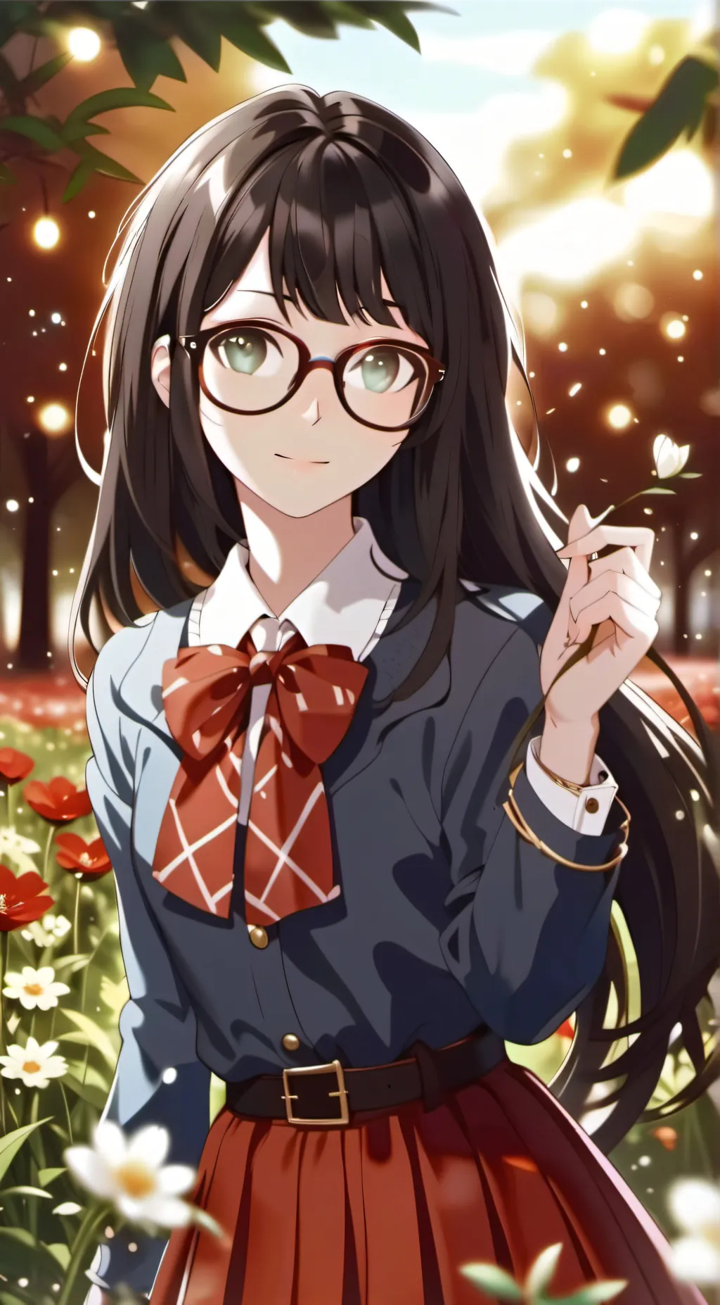ai character: cute nerd background