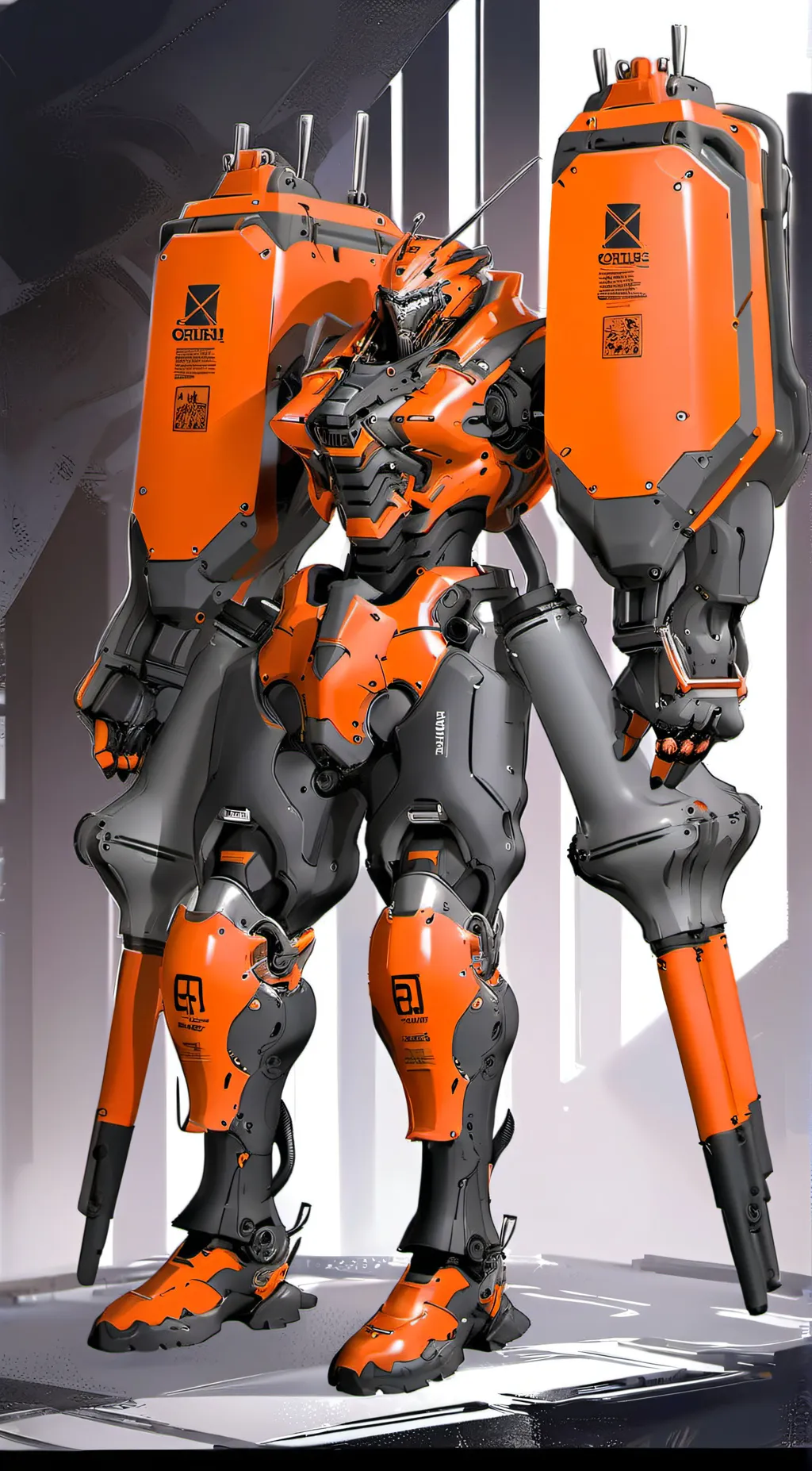 ai character: titan drill man  background