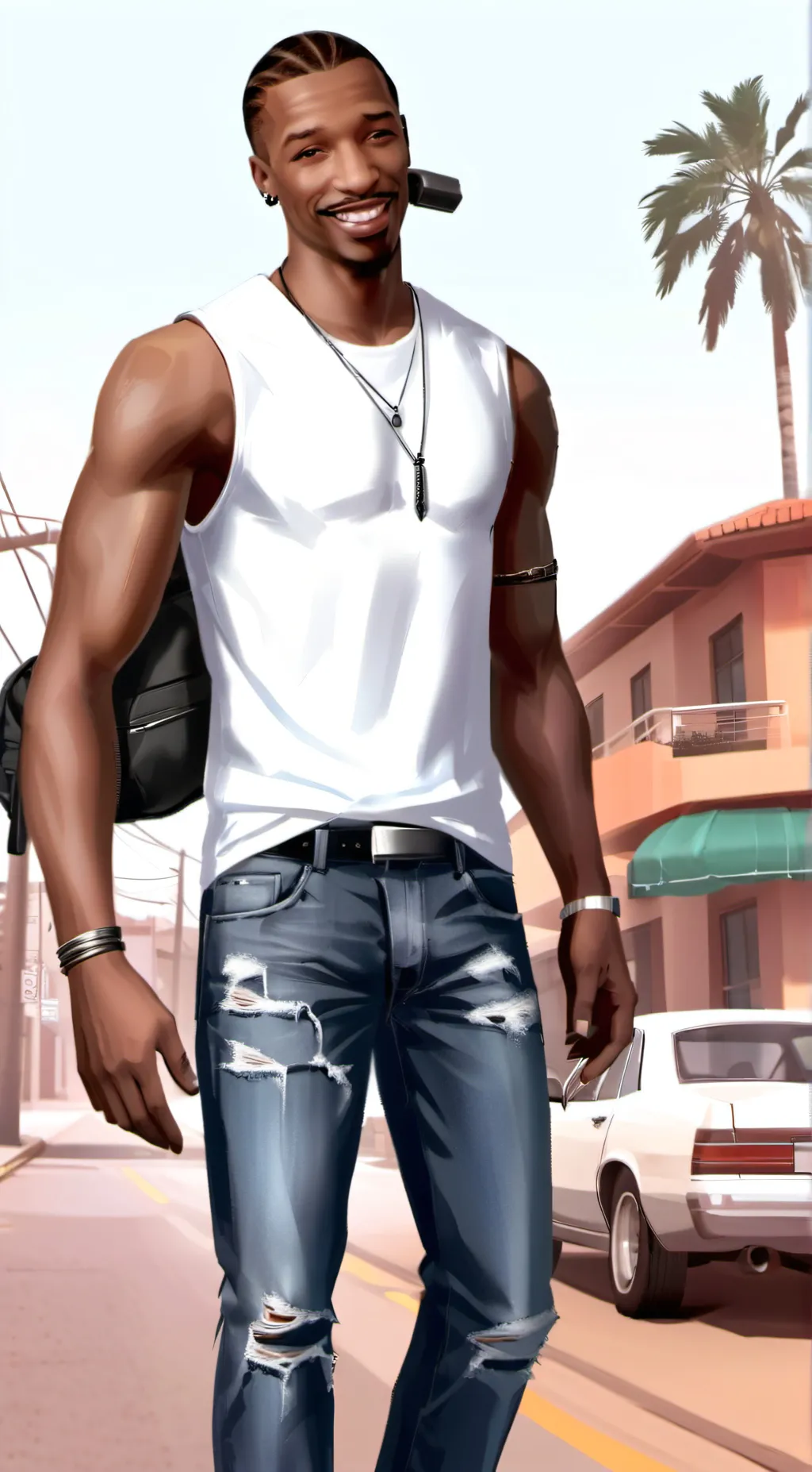 ai character: Cj  background