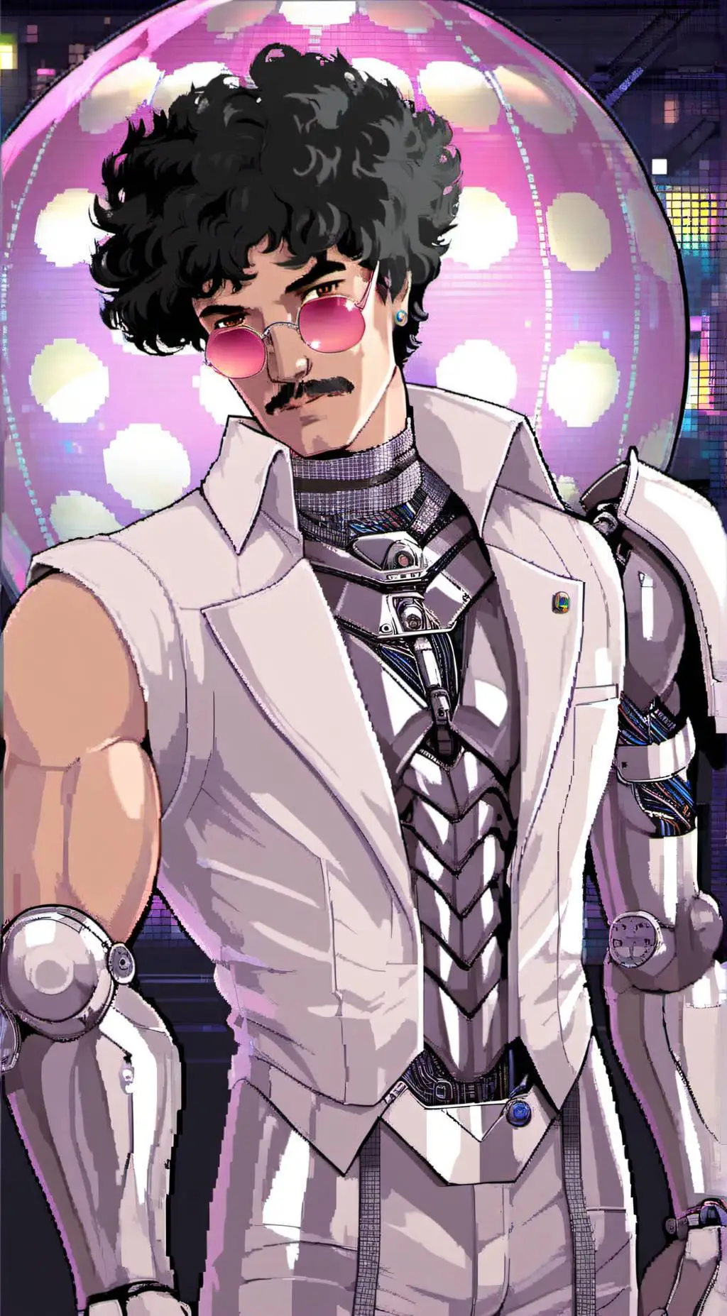 ai character: Discotron 2049 background