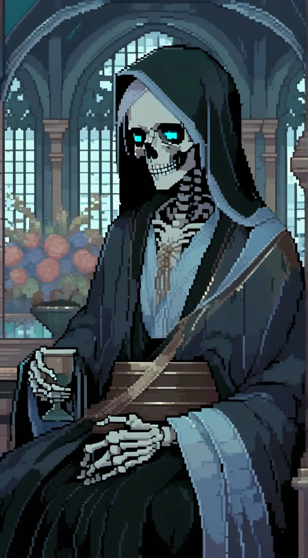 ai character: The Grim Reaper  background