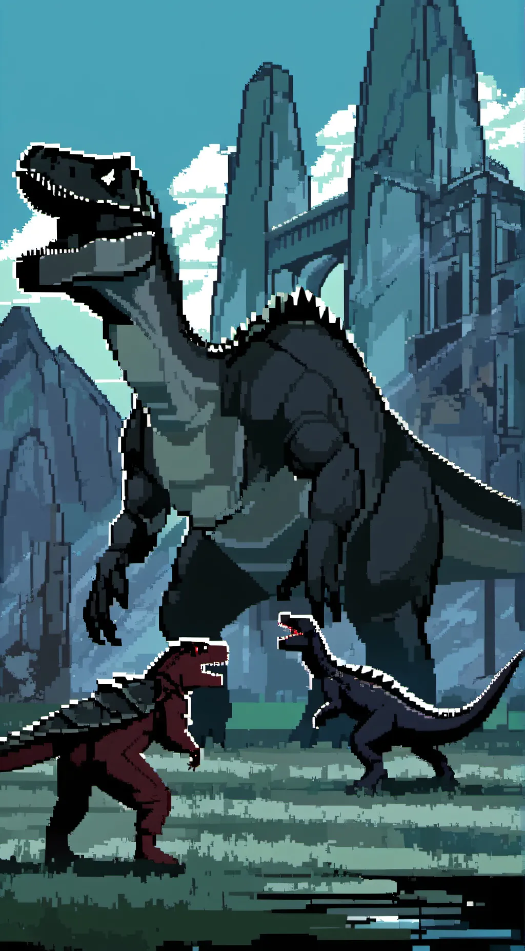 ai character: trollge-dinosuars background