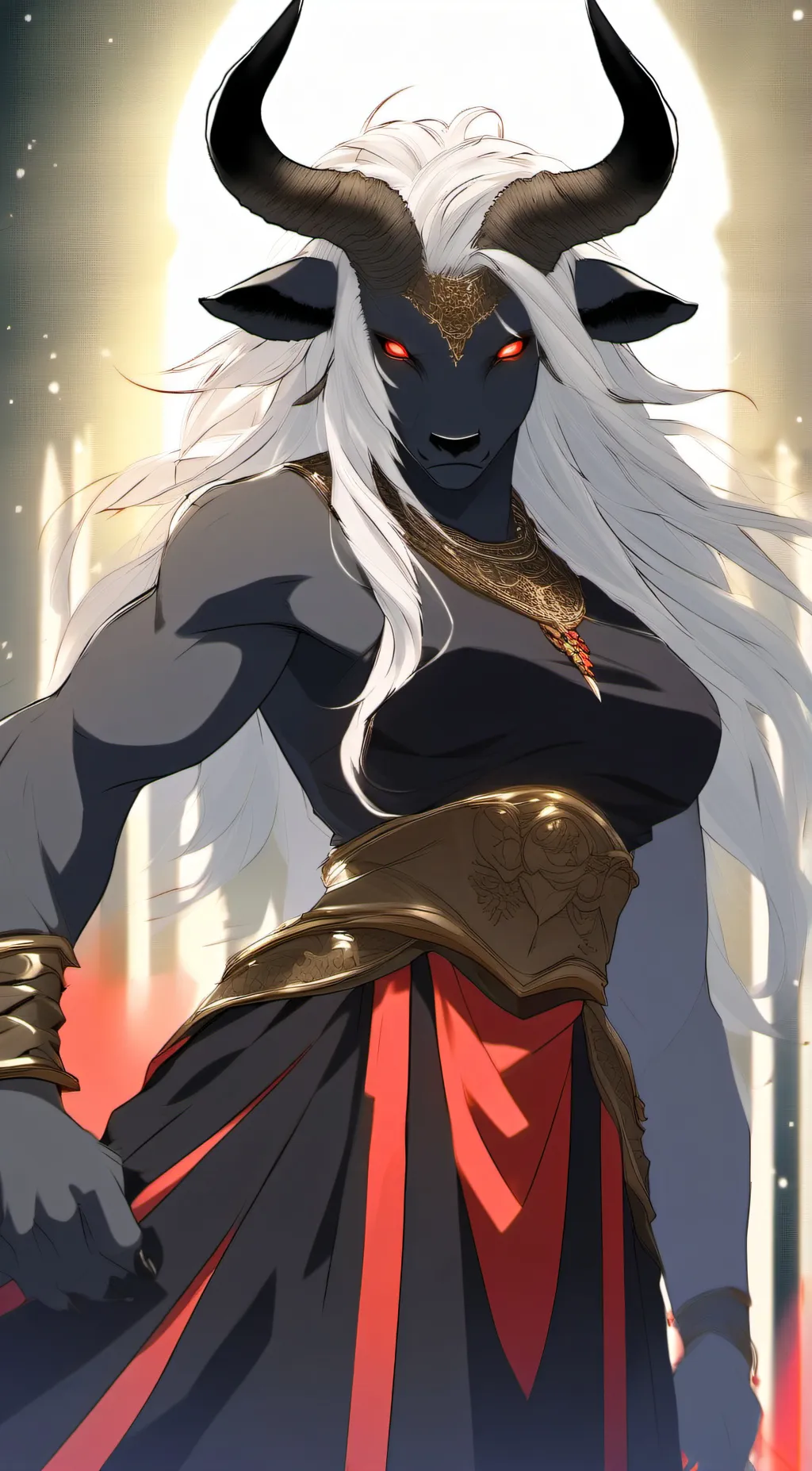 ai character: Bullcaphos♀️ background