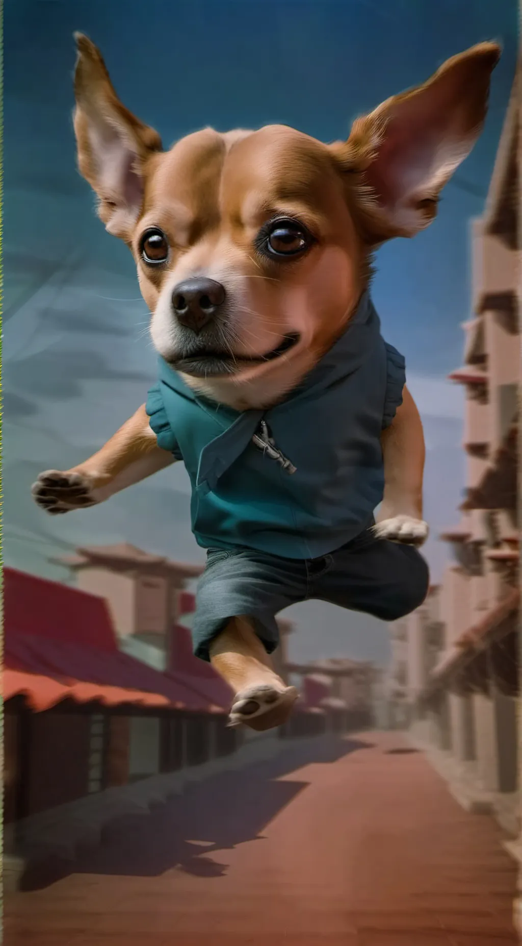 ai character: flying dog background
