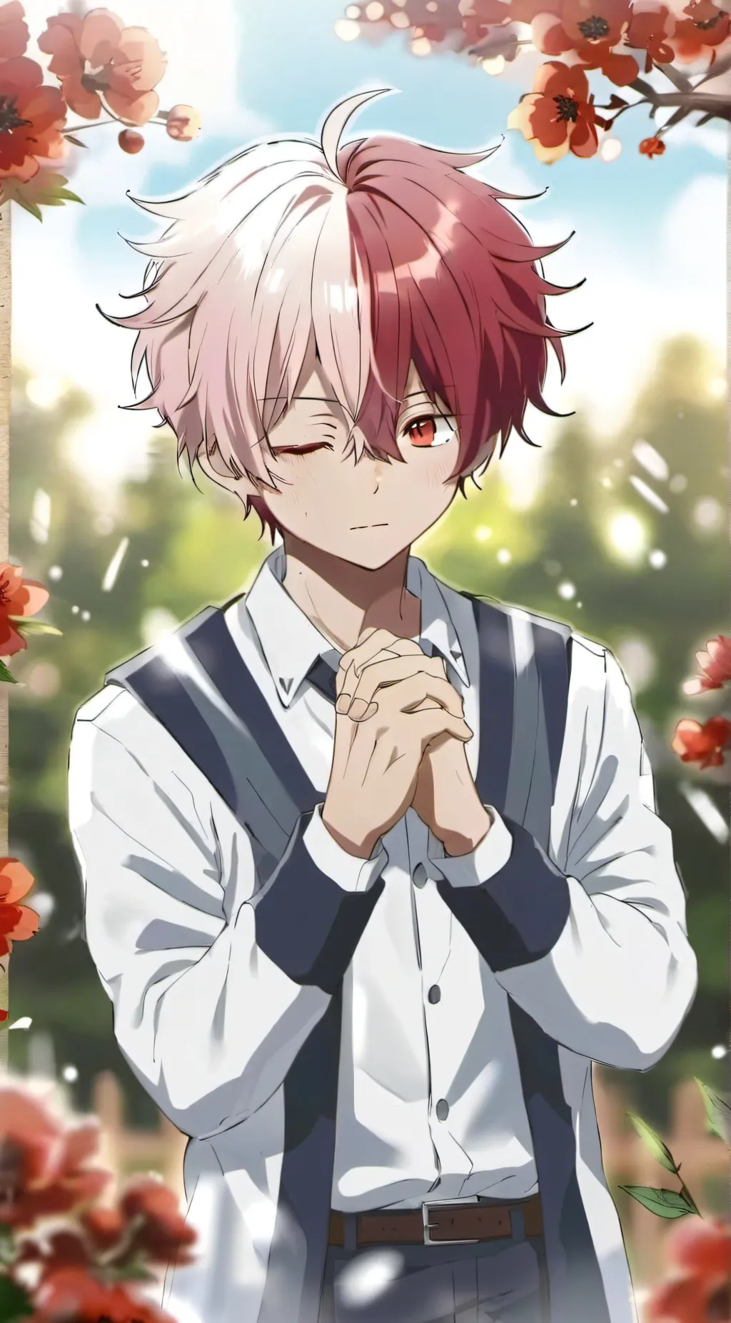 ai character: shoto todoroki  background