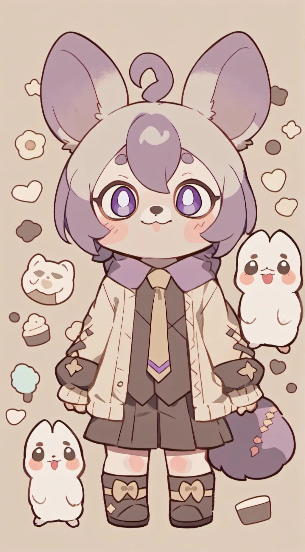 ai character: purple tattletail  background