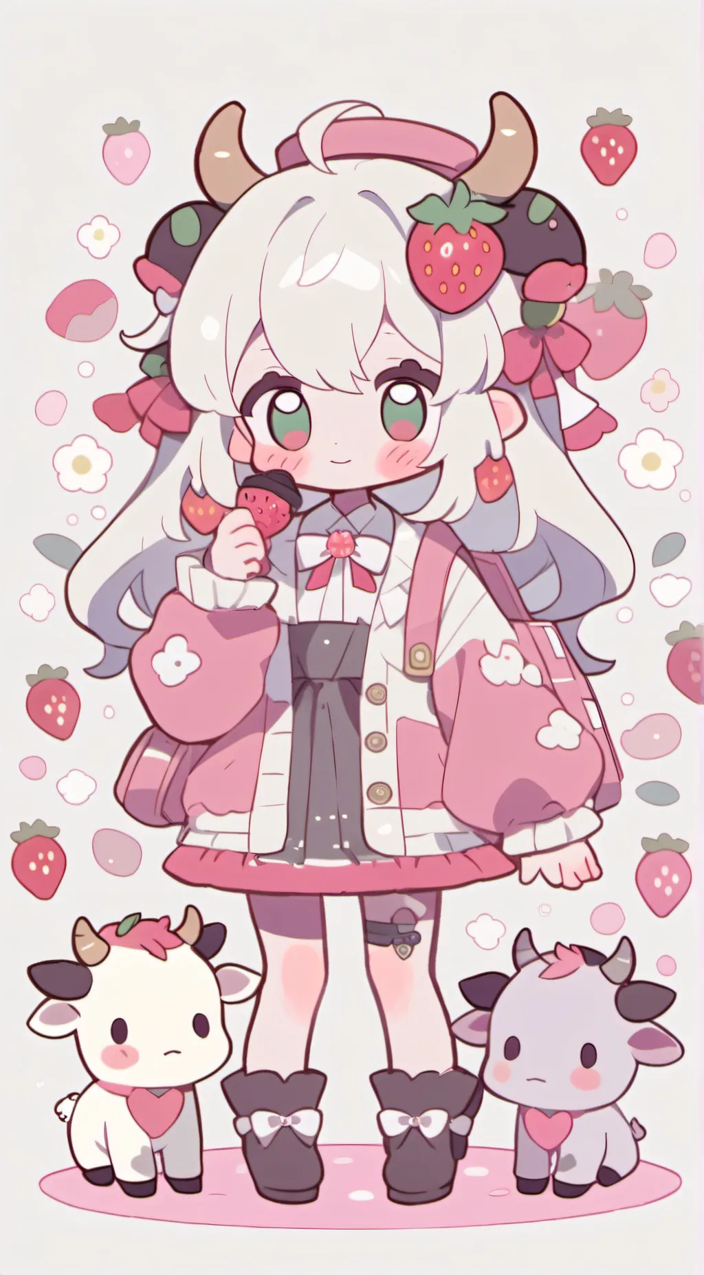 ai character: Strawberry  background
