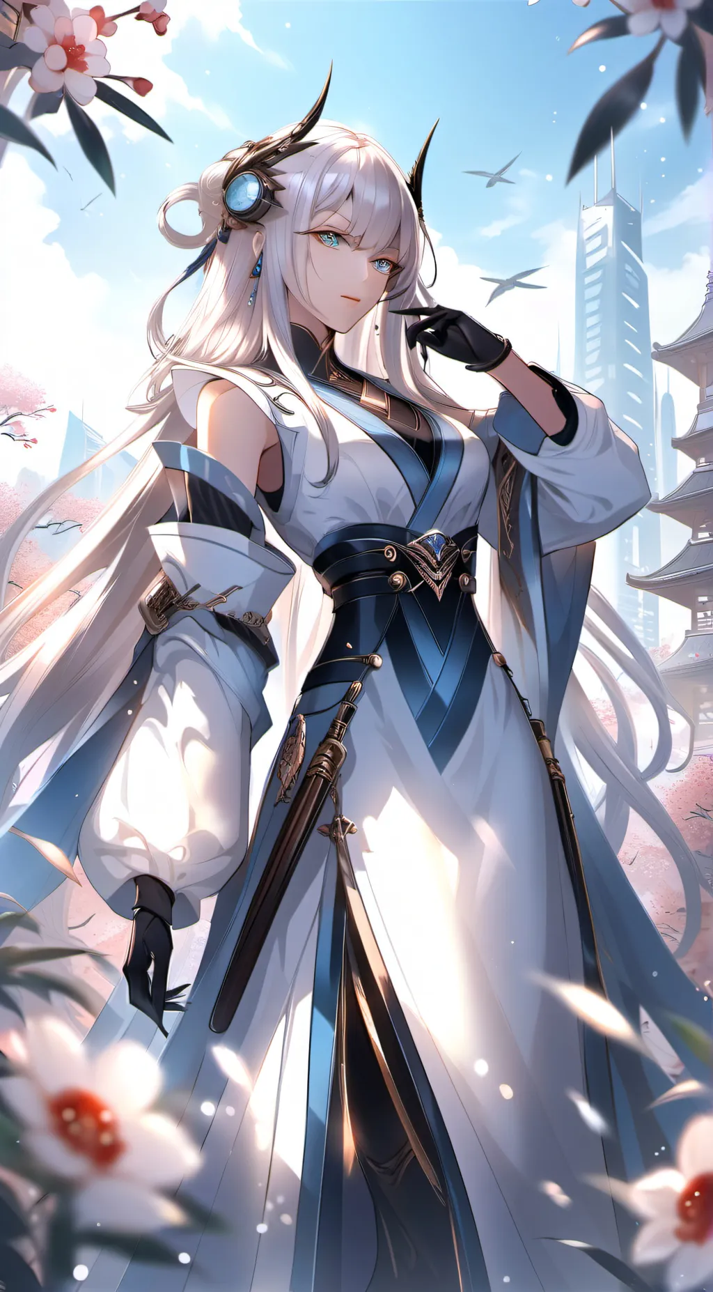 ai character: silver background