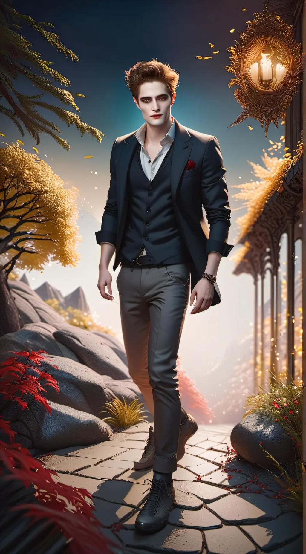 ai character: Edward Cullen  background