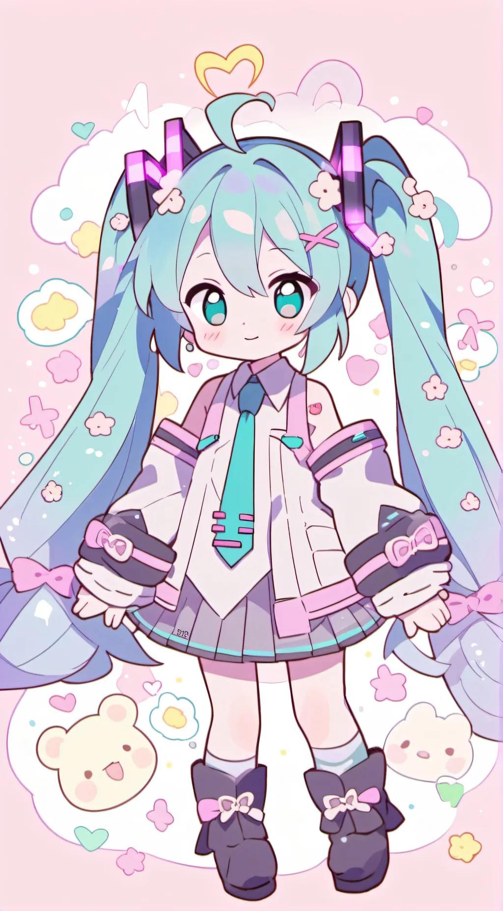 ai character: Hatsune Miku ! 🩵 background