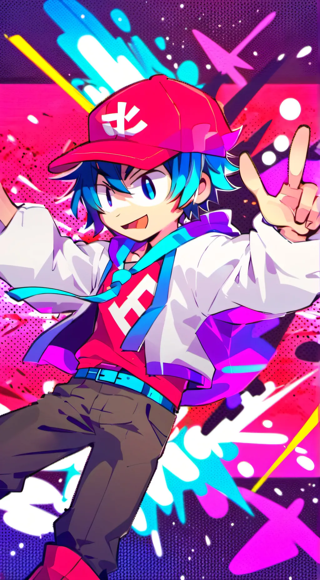 ai character: FNF Boyfriend  background