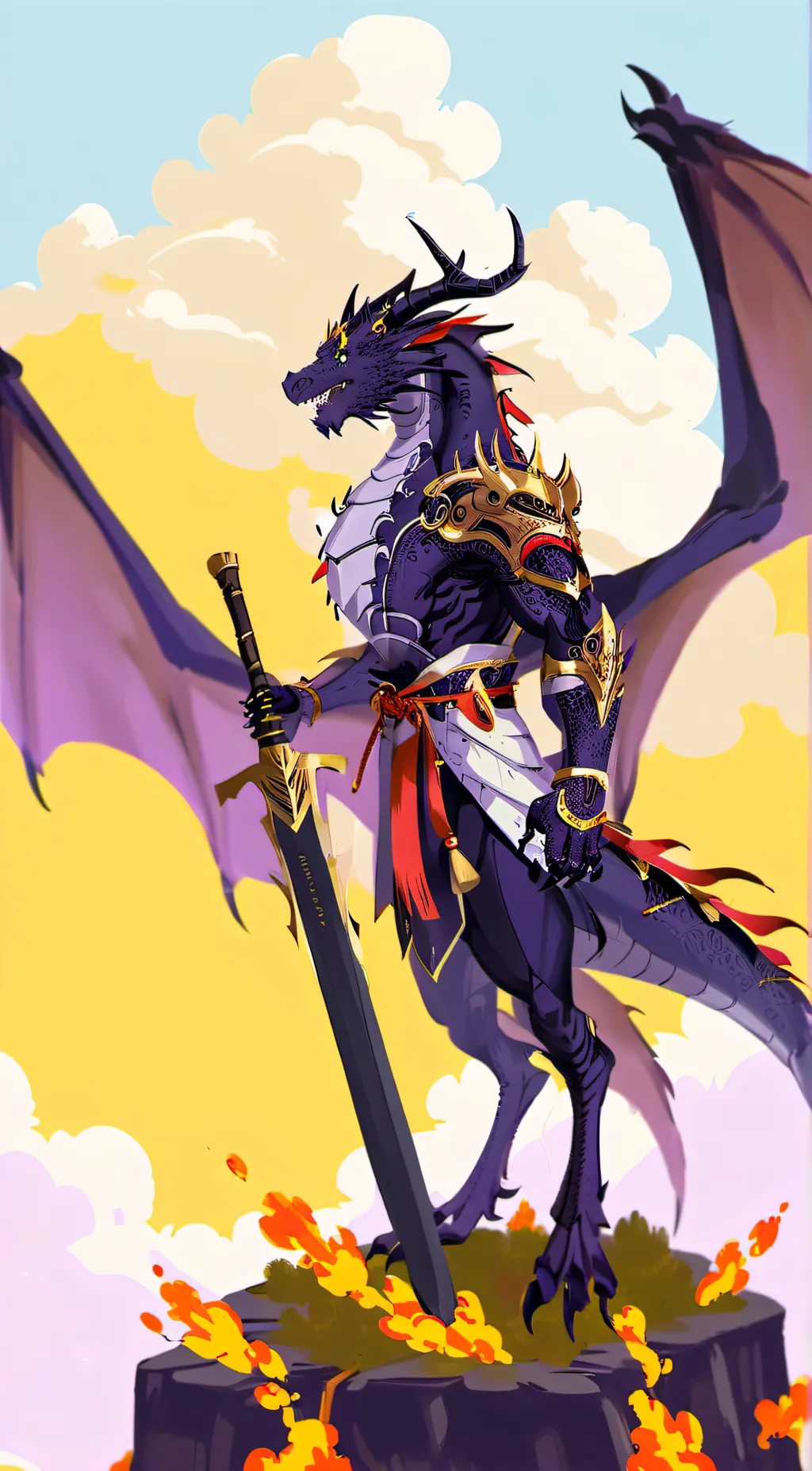 ai character: dragon  background