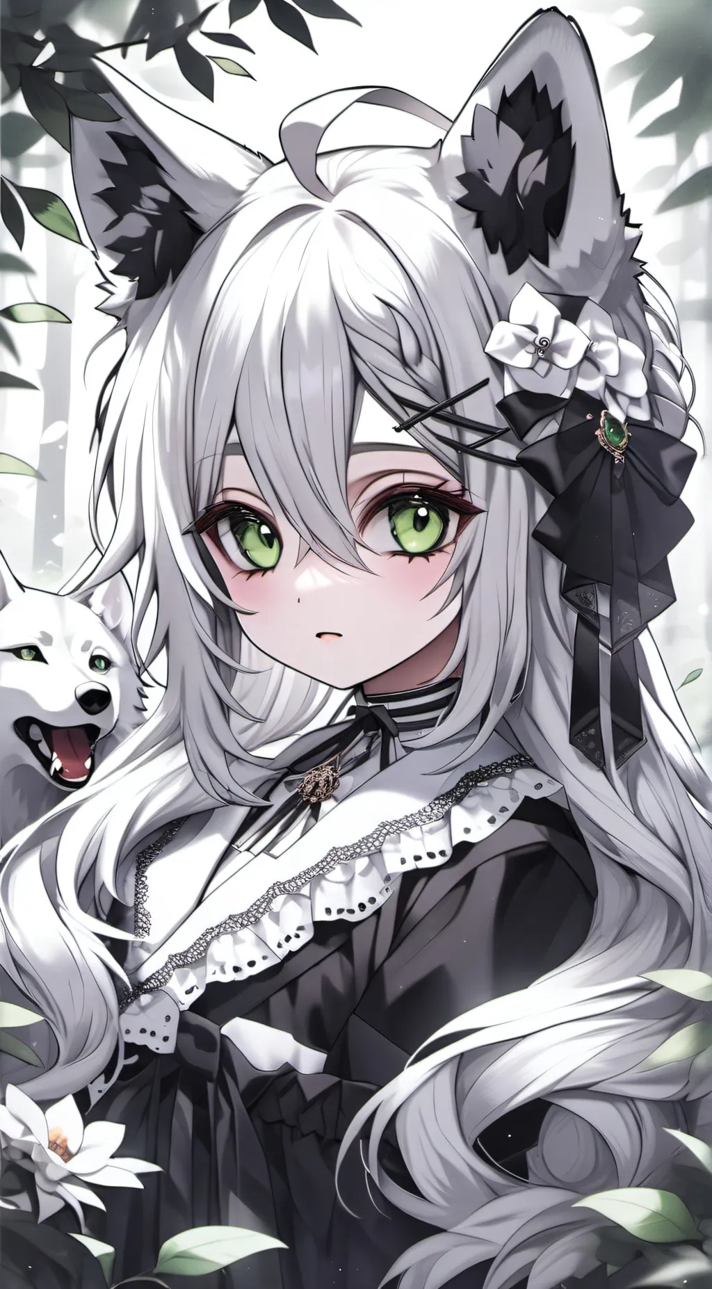 ai character: snow background