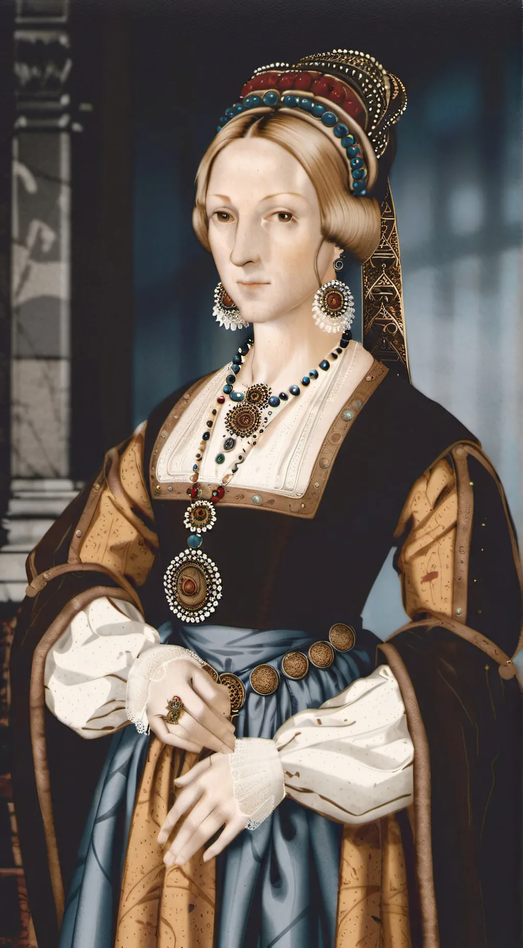 ai character: Jane seymour  background