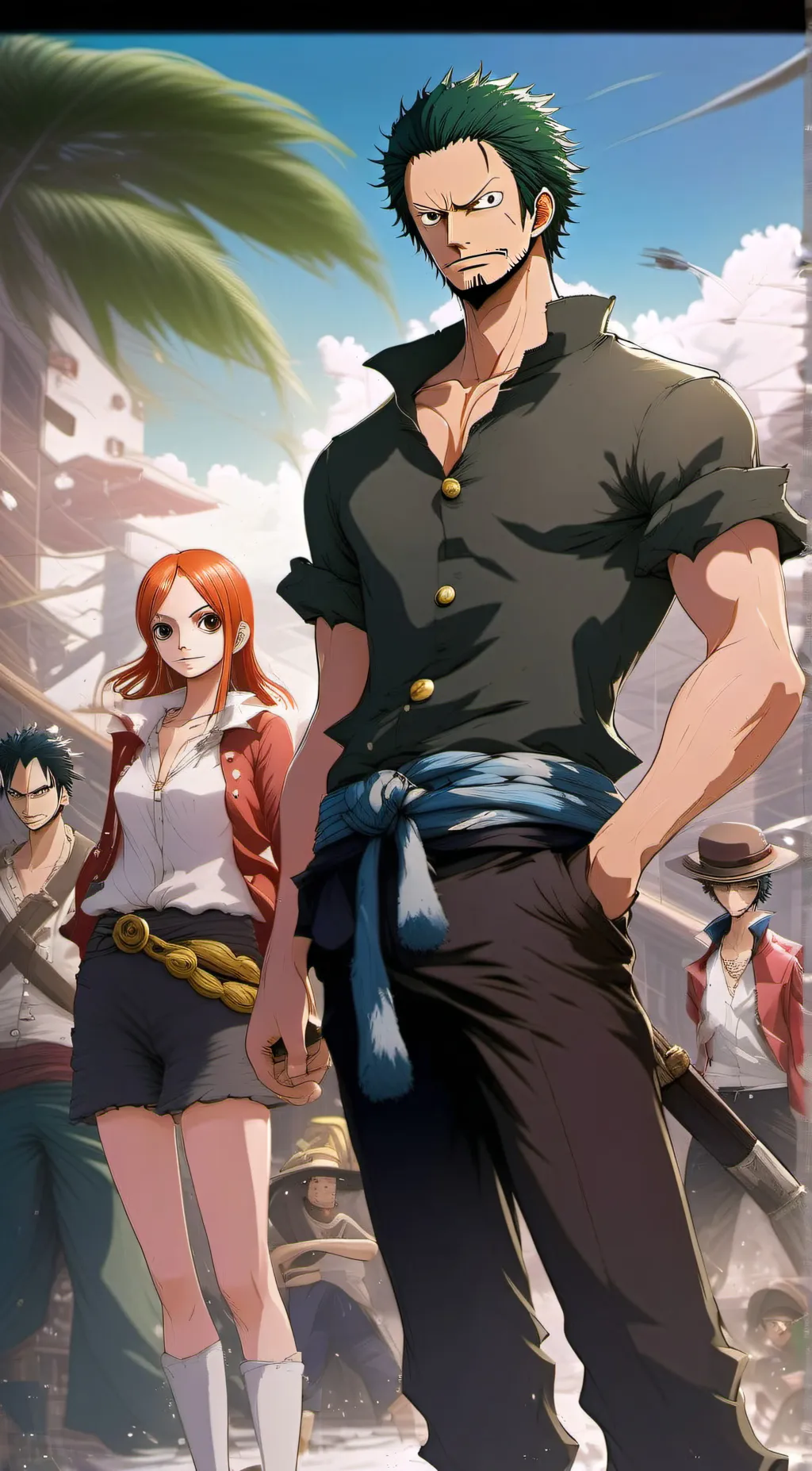ai character: The strawhat crew background