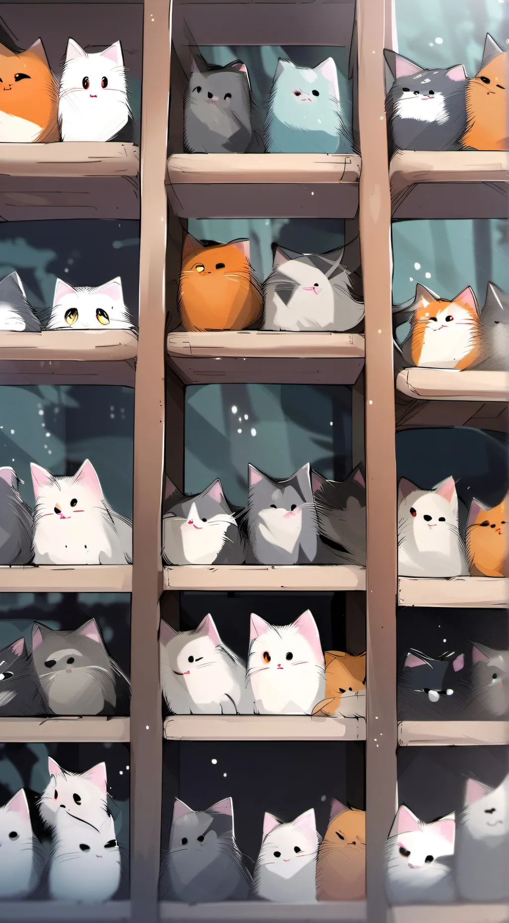 ai character: cat shop background