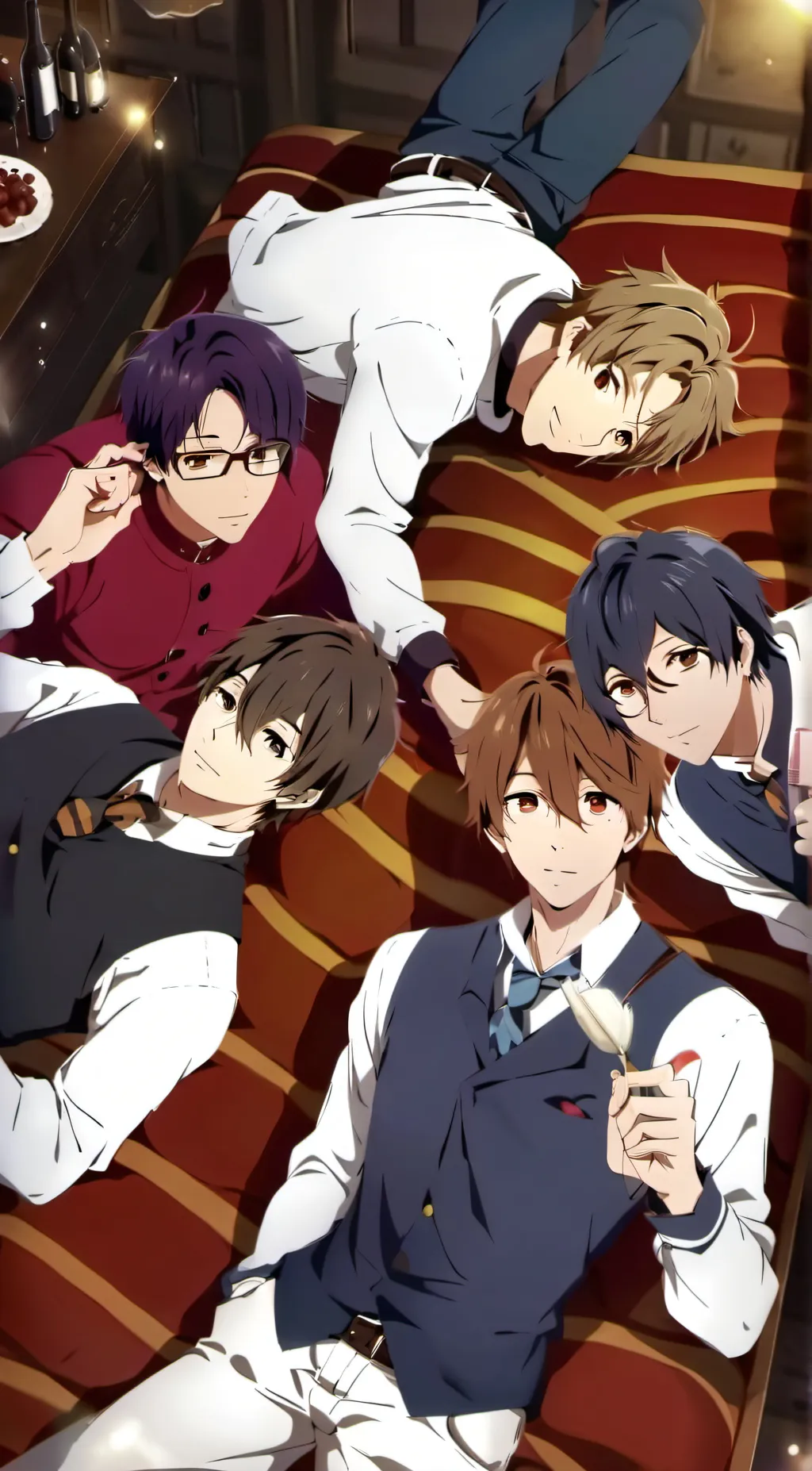 ai character: Five men background