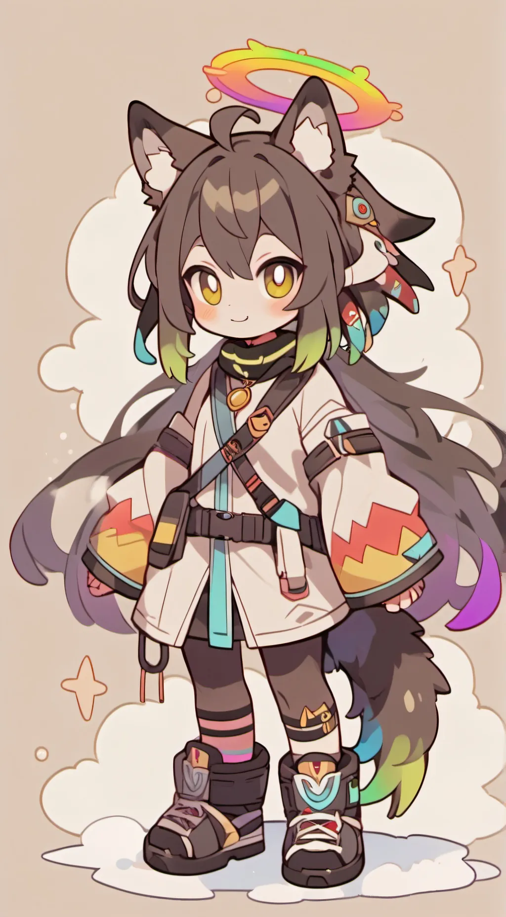 ai character: wolfy  background