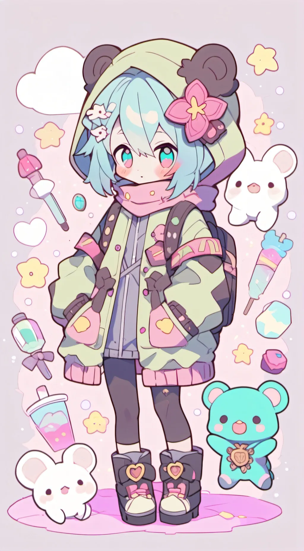 ai character: Sheemoo 2024 background