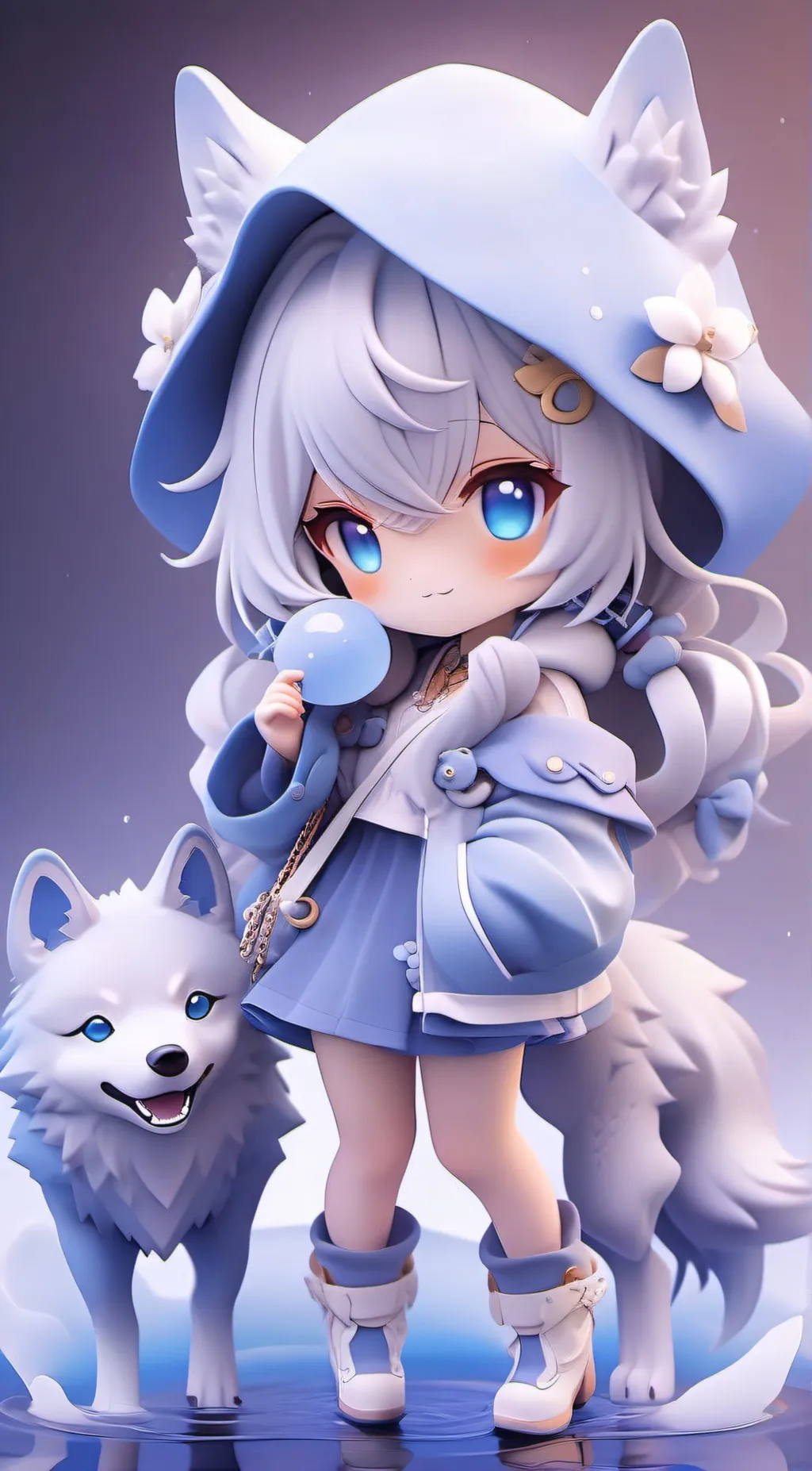 ai character: Bubble background