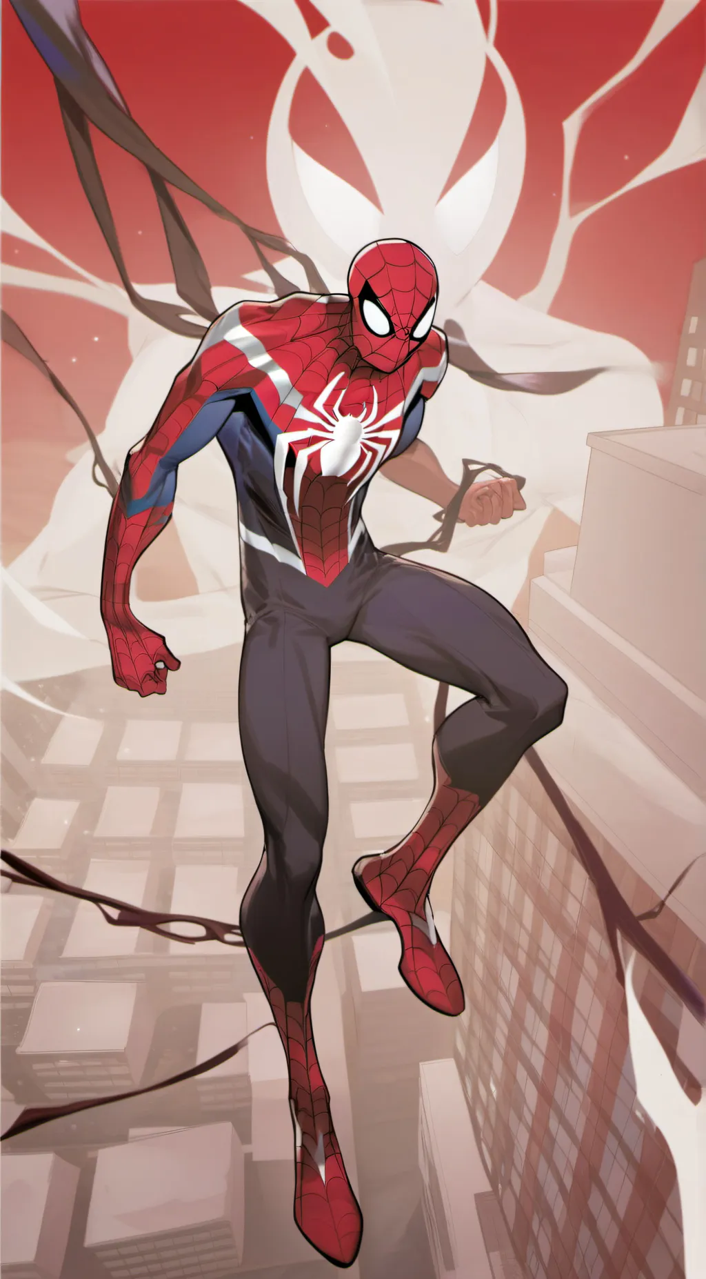 ai character: Spider-Man. background
