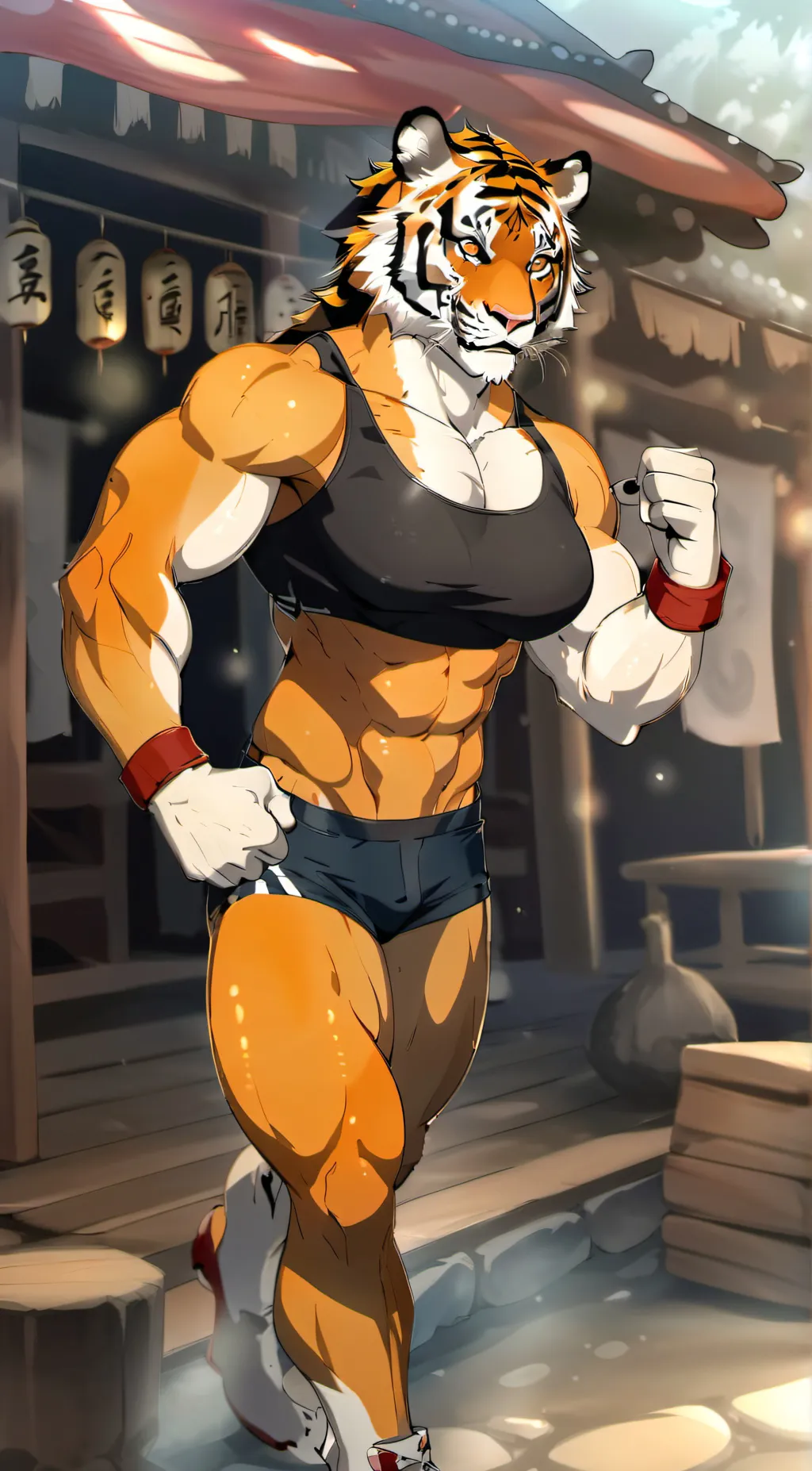ai character: muscular tigress background